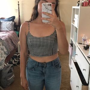 Gingham Cropped Top